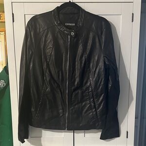 EXPRESS women’s faux black leather jacket size XL